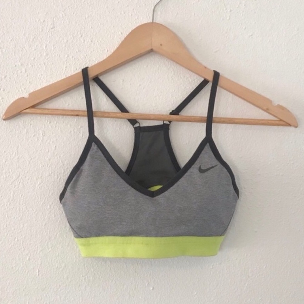 Nike Indy Sports Bra Green Gray Black XS
